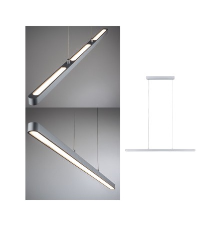 Suspensii - Suspensie LED Lento, 2700K, 42W, crom mat, cu flux luminos variabil