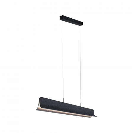 Iluminat fonoabsorbant - Suspensie LED Noyan, 2x24W, 2000lm, antracit, cu flux luminos variabil în 3 pași