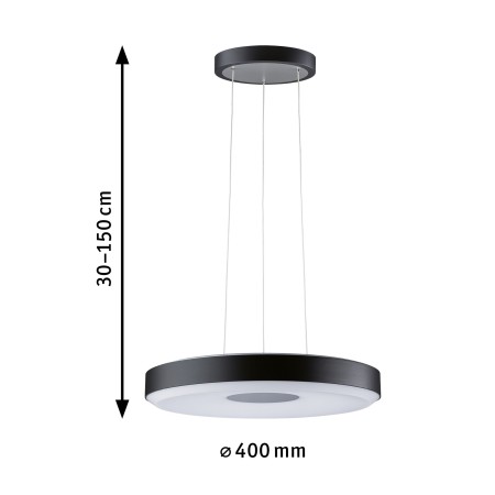 Suspensie Pane II, 22W, negru-gri, cu flux luminos variabil în 3 pași [4]