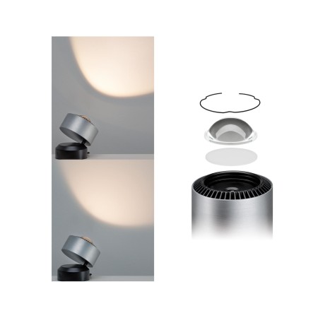 Veioze - Veioză Aldan LED cu flux luminos variabil 1x3,5W negru/aluminiu periat 230V aluminiu