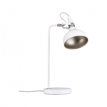 Living - Veioză Neordic Juna, E14, max. 20W, șampanie, alb mat-metal
