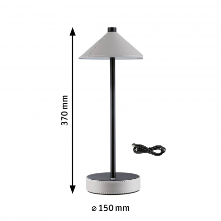 Veioză portabilă Pellini, White Switch, 300lm, 2W, Negru mat-Bej [1]