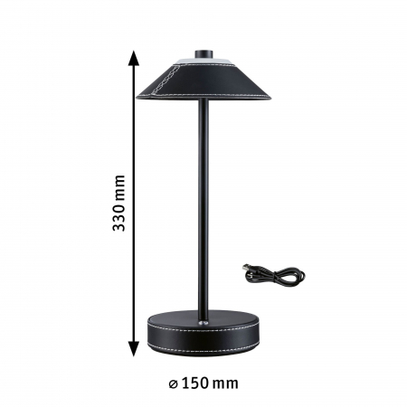 Veioză portabilă Pellini, White Switch, 300lm, 2W, negru-negru mat [1]