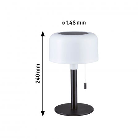 Veioză portabilă solară Bartja, IP44, negru, 2700K [6]