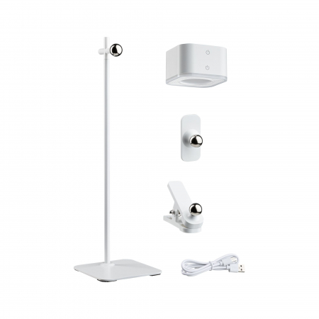 Veioză portabilă Varia, White Switch, 250lm / 60lm, 1,6 / 0,4W, alb [1]