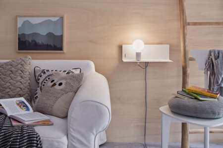 Wall luminaire Devara USB C   E27   230V max. 40W dimmable Matt white [7]