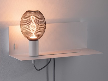 Wall luminaire Devara USB C   E27   230V max. 40W dimmable Matt white [4]