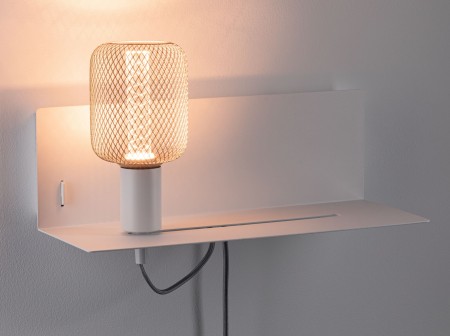 Wall luminaire Devara USB C   E27   230V max. 40W dimmable Matt white [5]