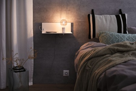 Wall luminaire Devara USB C   E27   230V max. 40W dimmable Matt white [8]