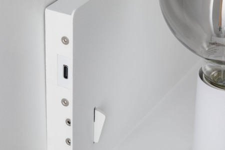 Wall luminaire Devara USB C   E27   230V max. 40W dimmable Matt white [10]