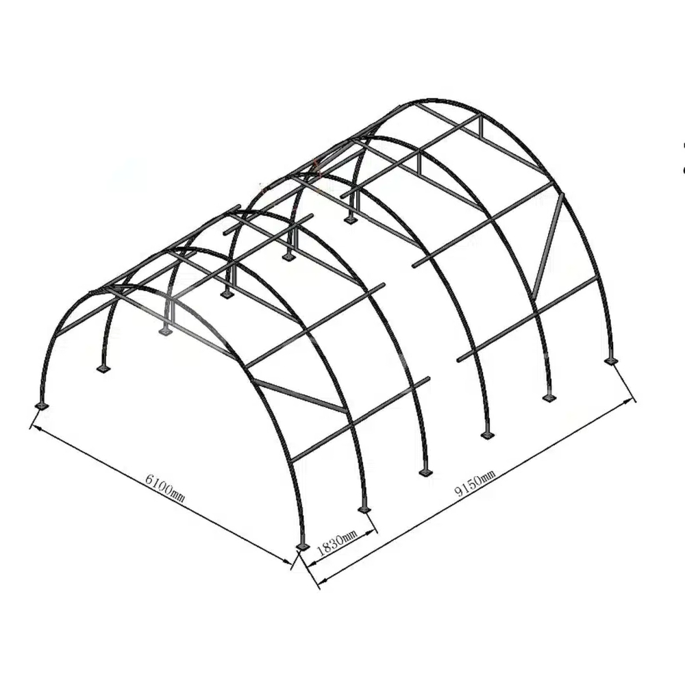 Cort depozitare tip tunel 6 × 9 m utilaje echipamente [6]