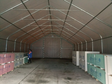 Cort industrial depozitare 10x20 m cu prelată PVC ignifugă 720 g/mp [3]