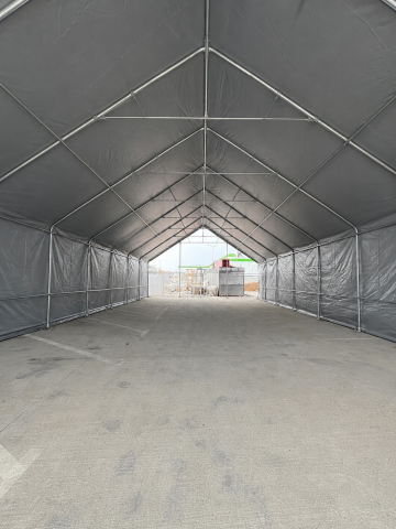 Cort industrial depozitare 10x20 m cu prelată PVC ignifugă 720 g/mp [1]