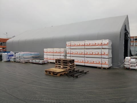 Cort industrial depozitare 10x20 m cu prelată PVC ignifugă 720 g/mp [2]