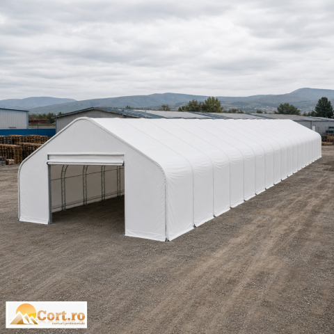 Corturi Industriale - Cort logistic industrial 8 x 30 m – flux logistic și stocuri
