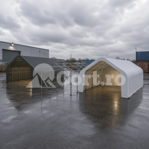 Cort depozitare tip hală 6.1 x 6.1 x 3.66 m exterior, prelata PVC 750 g/mp [0]