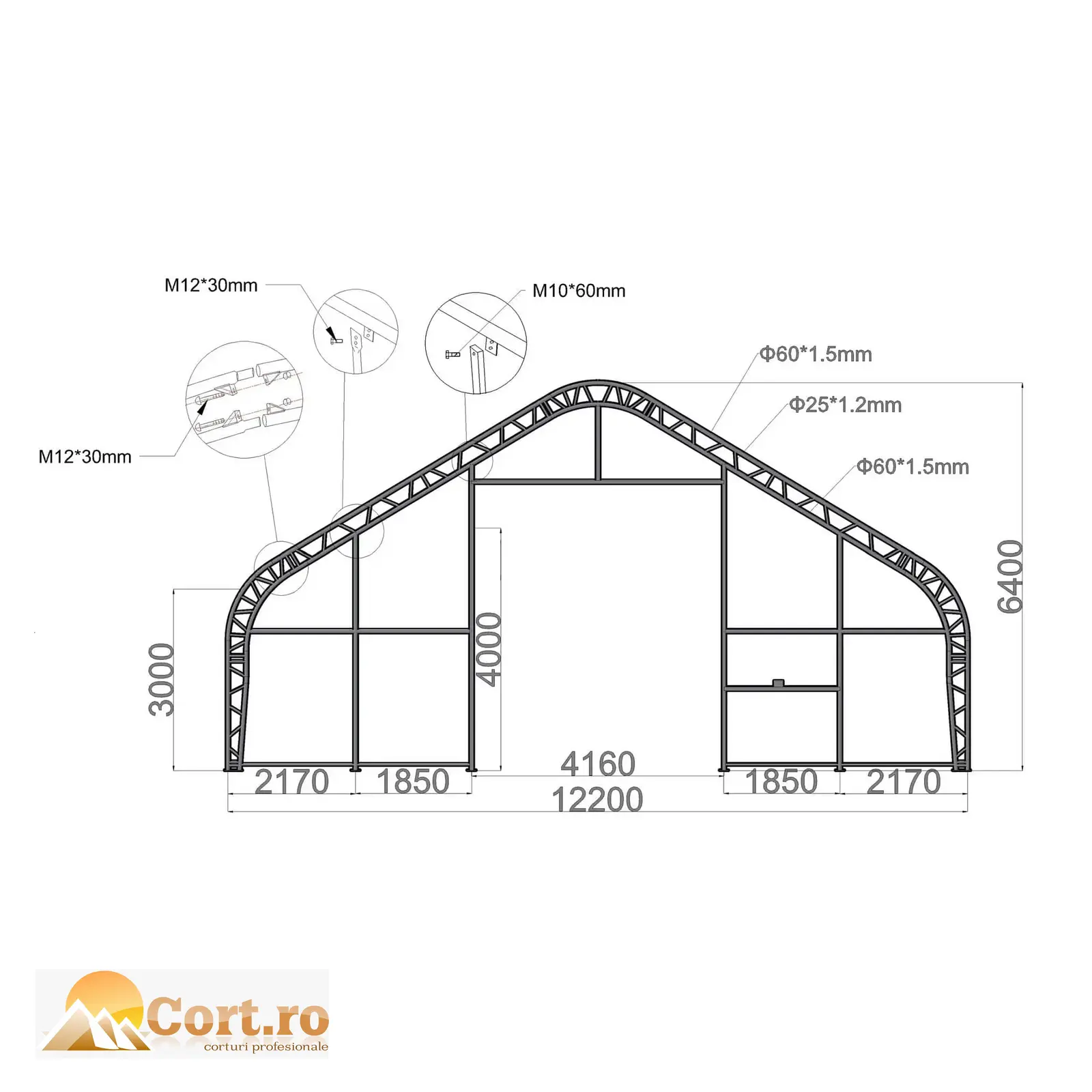 Hală industrială înaltă 12 x 17 m pentru utilaje [1]