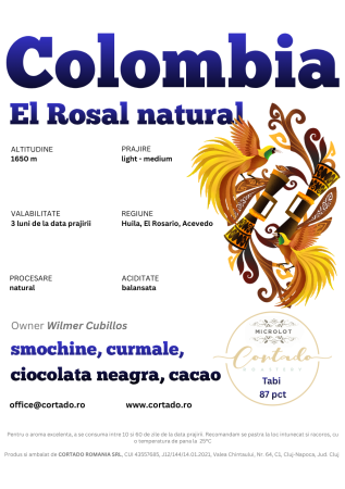 Cafea proaspat prajita - Colombia El Rosal Natural