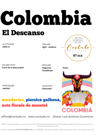 Cafea proaspat prajita - Columbia El Descanso - Microlot