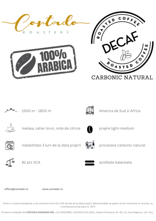 Cafea proaspat prajita - DECAF Carbonic natural