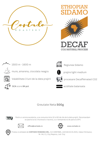 Cafea proaspat prajita - DECAF Etiopia Sidamo CO2