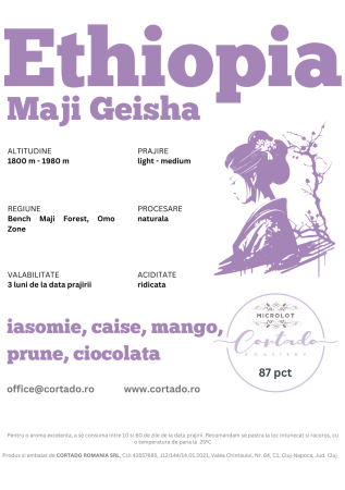 Cafea proaspat prajita - Etiopia Maji Geisha - microlot