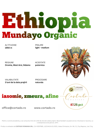 Cafea proaspat prajita - Etiopia Mundayo Organic