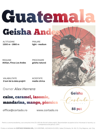 Cafea proaspat prajita - Guatemala Geish Andes