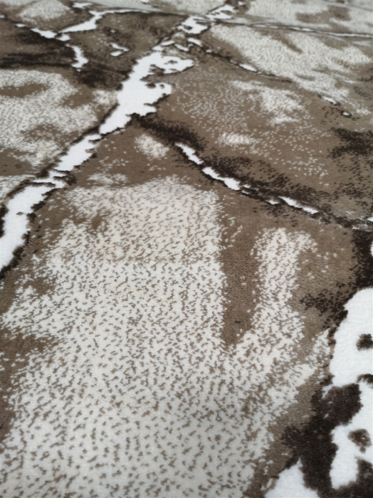 Covor 18C52, 100 x 200, Maro-Alb Abstract, Brio, e3849/a2/bi [3]