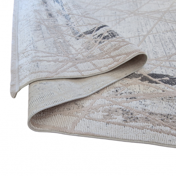 Covor antiderapant modern Bonny , 00103, 200 x 290 cm, Crem Gri, Grosime 5mm [2]