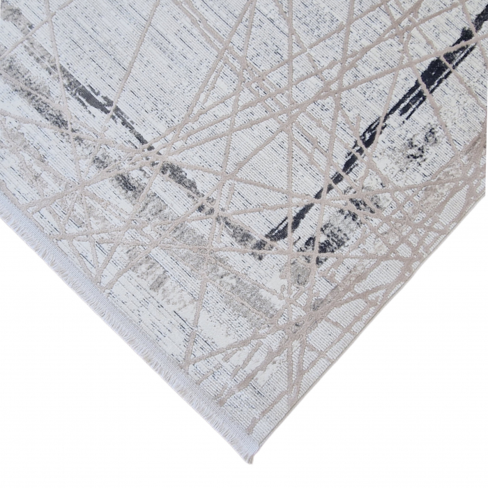 Covor antiderapant modern Bonny , 00103, 200 x 290 cm, Crem Gri, Grosime 5mm [6]