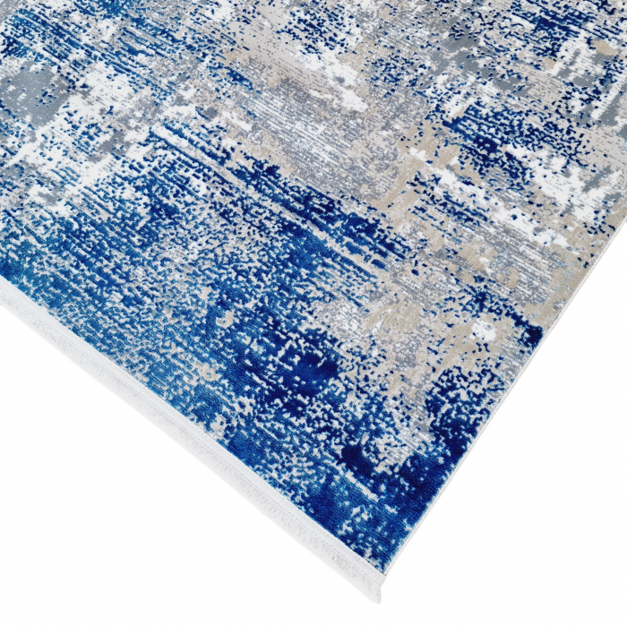 Covor antiderapant modern ,Truva 00054, 120 x 180 cm, Gri Albastru, Grosime 5mm [6]