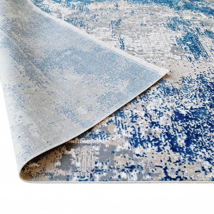 Covor antiderapant modern ,Truva 00054, 120 x 180 cm, Gri Albastru, Grosime 5mm [5]