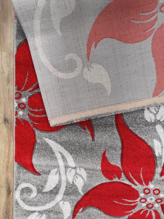 Covor Carvino, 160 x 230 Gri Deschis/Rosu Oval 1884A [3]