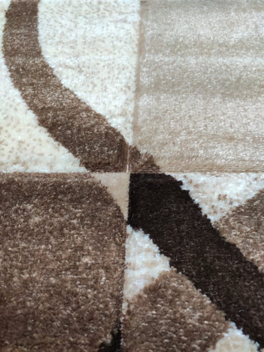 Covor Jeyda 80 x 150 Patrare in Dungi Maro/Crem F0047 [4]