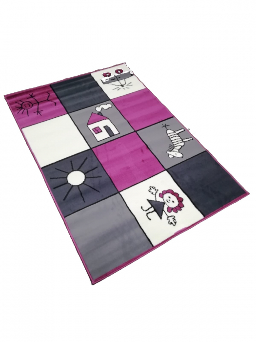 Covor Kids, 120 x 170, Gri/Violet, 53.2483 56955 [5]