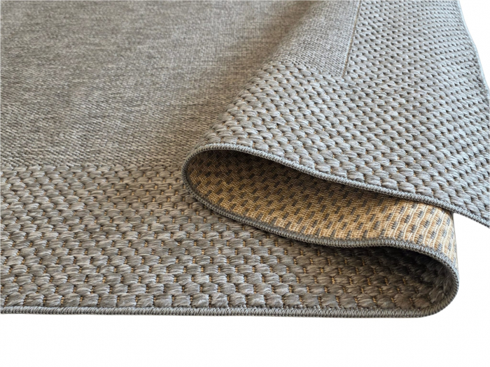 Covor modern Sisal, tip iuta, Gri Inchis 0006A, Living, Dormitor, Hol, Bucatarie, 125 x 200 cm [2]