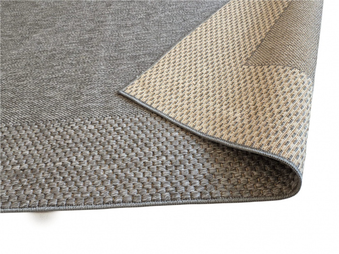 Covor modern Sisal, tip iuta, Gri Inchis 0006A, Living, Dormitor, Hol, Bucatarie, 125 x 200 cm [4]
