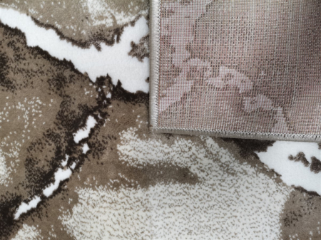 Covor 18C52, 100 x 200, Maro-Alb Abstract, Brio, e3849/a2/bi [3]