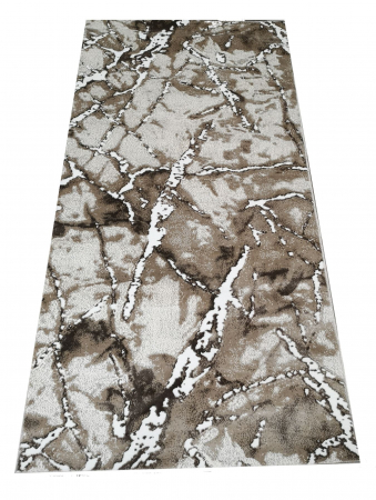 Covor 18C52, 100 x 200, Maro-Alb Abstract, Brio, e3849/a2/bi [0]
