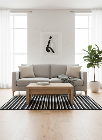 Acasa - Covor antiderapant Eko 1614, Gri Gri Inchis, 80 x 120 cm