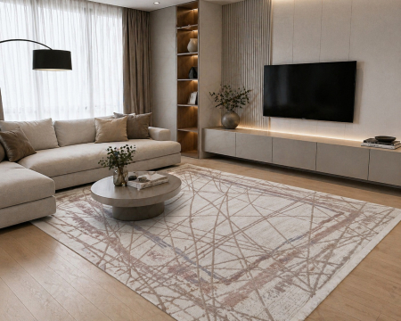 Acasa - Covor antiderapant modern Bonny , 00103, 80 x 150 cm, Crem Ivory, Grosime 5mm