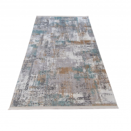 Covor antiderapant modern Myra, 00088, 80 x 150 cm, Gri Verde Aqua, Grosime 5mm [3]