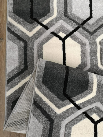 Covor Carvino, 80 x 150 Gri Deschis/Alb-Crem 1832A [4]