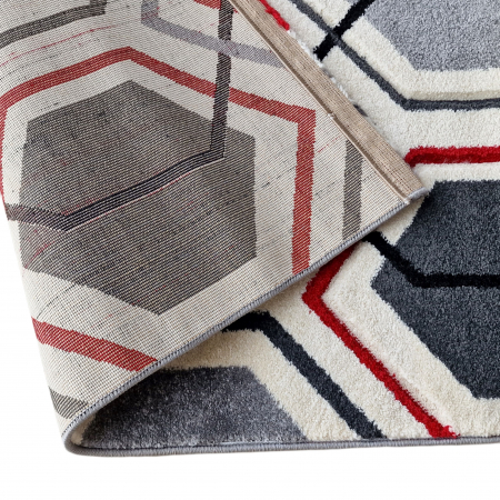 Covor Carvino, 80 x 150 Gri Deschis/Rosu 1832A [3]
