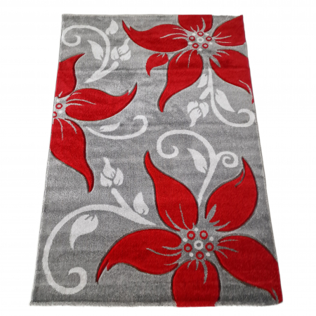 SALE - Covor Carvino, 160 x 230 Gri Deschis/Rosu 1884A