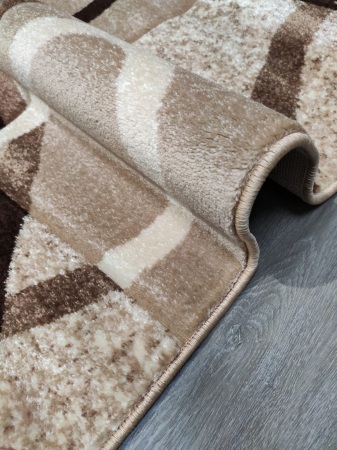 Covor Jeyda 80 x 150 Patrare in Dungi Maro/Crem F0047 [4]