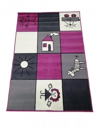 Covor Kids, 120 x 170, Gri/Violet, 53.2483 56955 [0]