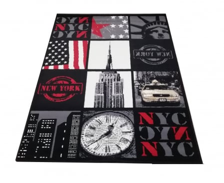 Covor Kids 120 x 170 New York Rosu/Negru 53.1949 51945 [0]