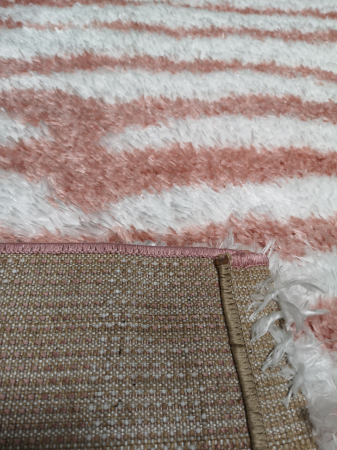 Covor Plush, 80 x 150, Roz/Crem, 0007A [1]